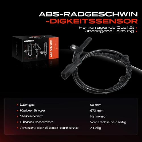 1x ABS Sensor Vorderachse beidseitig für Renault Espace V Grand Scénic IV Megane Grandtour Schrägheck Bild 1x ABS Sensor Vorderachse beidseitig für Renault Espace V Grand Scénic IV Megane Grandtour Schrägheck