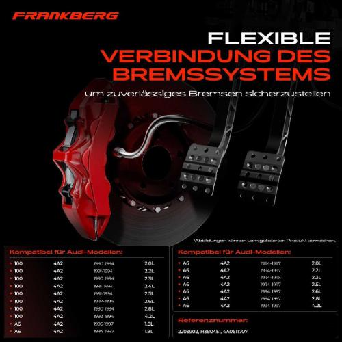 1x Bremsschlauch Bremsschläuche Vorderachse Links oder Rechts für Audi 100 A6 Avant 4A C4 1.8L-2.8L Bild 1x Bremsschlauch Bremsschläuche Vorderachse Links oder Rechts für Audi 100 A6 Avant 4A C4 1.8L-2.8L