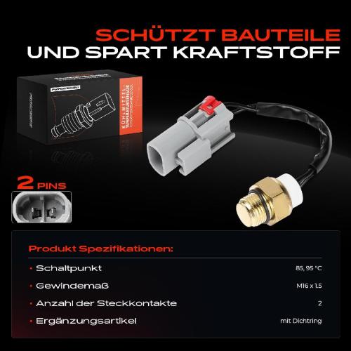 1x Temperaturschalter Kühlerlüfter für Nissan 100 NX Sunny 2 Coupe Sunny 3 Primera Bild 1x Temperaturschalter Kühlerlüfter für Nissan 100 NX Sunny 2 Coupe Sunny 3 Primera