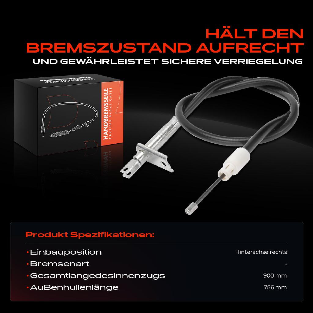 1x Seilzug Feststellbremse Hinterachse rechts für Mercedes-Benz C-Klasse C230 S203 CL203