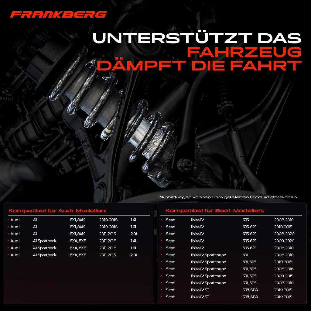 2x Fahrwerksfeder Vorderachse für Audi A1 8X1 8XK 8XA Seat Ibiza IV 6J1 6P1 6J5 6P5 6J8 6P8