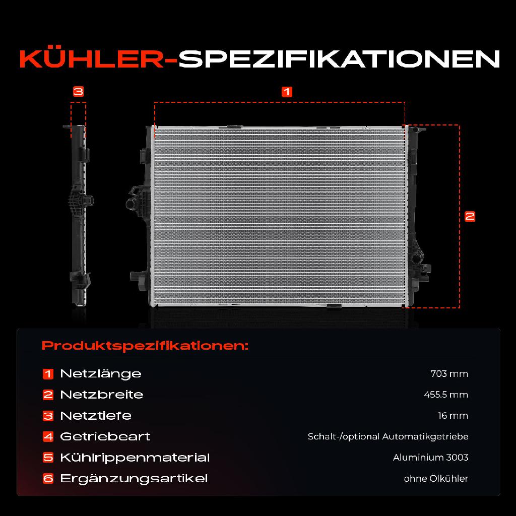 1x Kühler Wasserkühler Motorkühler für Mercedes CLA C118 CLA Shooting Brake X118 CLA35 CLA45
