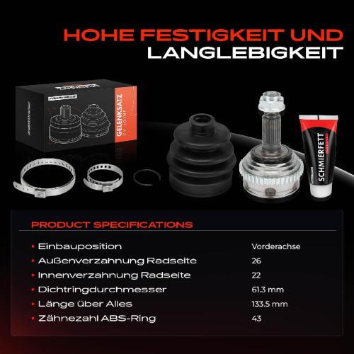 Frankberg 1x Antriebswelle Gelenksatz Vorderachse für Rover 25 RF 200 400 Streetwise MG Bild Frankberg 1x Antriebswelle Gelenksatz Vorderachse für Rover 25 RF 200 400 Streetwise MG