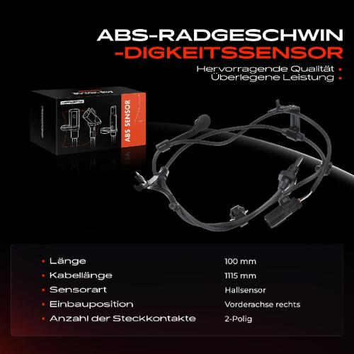 1x ABS Sensor Vorderachse rechts für Toyota Verso S Yaris 1.3L 1.4L 1.0L 1.5L 1.8L 2010-2020 Bild 1x ABS Sensor Vorderachse rechts für Toyota Verso S Yaris 1.3L 1.4L 1.0L 1.5L 1.8L 2010-2020