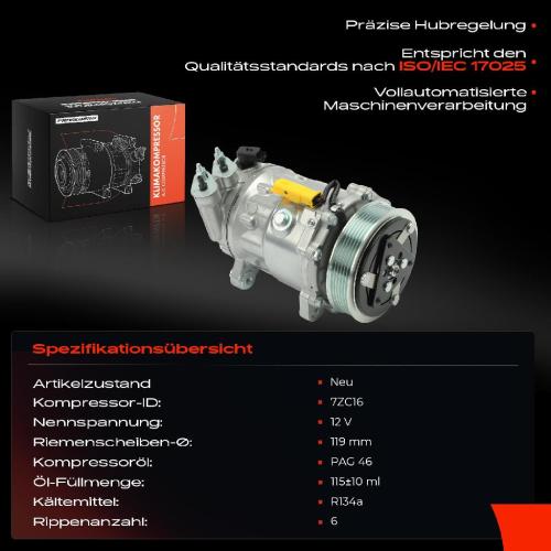 1x Klimakompressor für Citroën C5 III RD TD C6 TD Peugeot 407 6D 6C 607 9D Bild 1x Klimakompressor für Citroën C5 III RD TD C6 TD Peugeot 407 6D 6C 607 9D