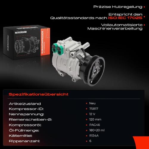 Frankberg 1x Klimakompressor für KIA Cerato Stufenheck LD 1.6L 2004-2009 Bild Frankberg 1x Klimakompressor für KIA Cerato Stufenheck LD 1.6L 2004-2009