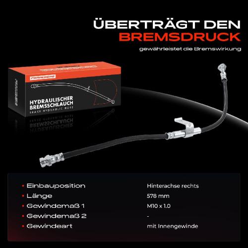 1x Bremsschlauch Bremsschläuche Hinterachse Rechts für Hyundai Sonata III Y-3 2.0L 3.0L Bild 1x Bremsschlauch Bremsschläuche Hinterachse Rechts für Hyundai Sonata III Y-3 2.0L 3.0L