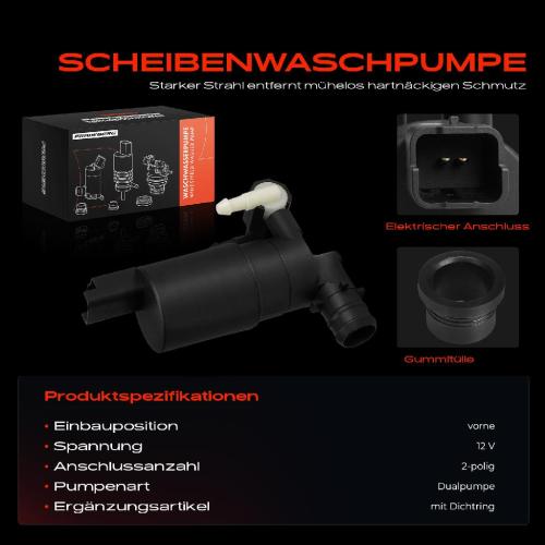 1x Waschwasserpumpe Scheibenreinigung Vorne für Citroën C4 C5 Peugeot 308 Bild 1x Waschwasserpumpe Scheibenreinigung Vorne für Citroën C4 C5 Peugeot 308