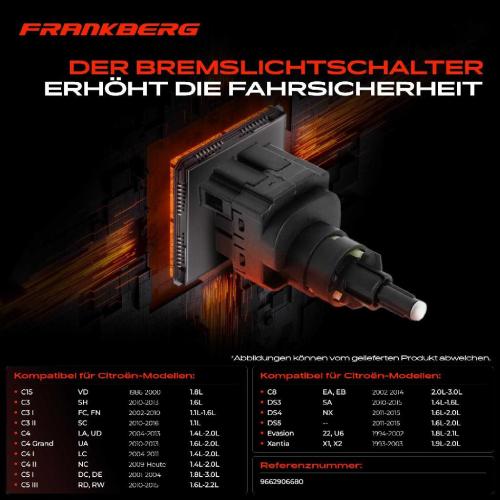 1x Bremslichtschalter für Citroën Berlingo C3 C4 C5 C8 DS3 DS4 1.4L 1.6L 1.8L Bild 1x Bremslichtschalter für Citroën Berlingo C3 C4 C5 C8 DS3 DS4 1.4L 1.6L 1.8L