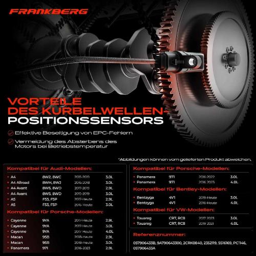 1x Kurbelwellensensor Impulsgeber für VW Touareg Bentley Audi A4 A8 Q5 Q7 Porsche Bild 1x Kurbelwellensensor Impulsgeber für VW Touareg Bentley Audi A4 A8 Q5 Q7 Porsche