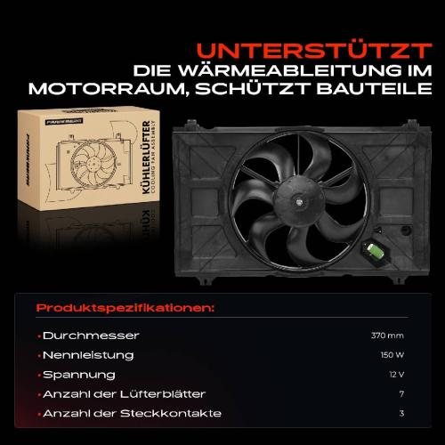 Frankberg 1x Motorkühller Einfachlüfter mit Kühlerlüfterrahmen KIA Rio II JB 2005-2011 Bild Frankberg 1x Motorkühller Einfachlüfter mit Kühlerlüfterrahmen KIA Rio II JB 2005-2011