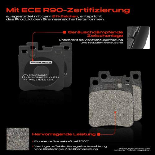 4x Bremsbeläge Hinterachse für Mercedes-Benz W124 W202 W203 CL203 S202 S203 C208 1991-2009 Bild 4x Bremsbeläge Hinterachse für Mercedes-Benz W124 W202 W203 CL203 S202 S203 C208 1991-2009