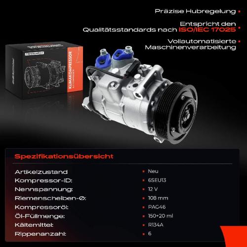 1x Klimakompressor für BMW 5ER E60 2.0L 2007-2010 Bild 1x Klimakompressor für BMW 5ER E60 2.0L 2007-2010