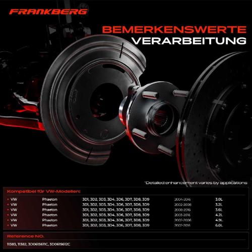 Frankberg 2x Ankerblech Bremsscheibe Hinterachse Beidseitig für VW Phaeton 3D1 3D2 3D3 3D4 3D6 3D7 3D8 Bild Frankberg 2x Ankerblech Bremsscheibe Hinterachse Beidseitig für VW Phaeton 3D1 3D2 3D3 3D4 3D6 3D7 3D8