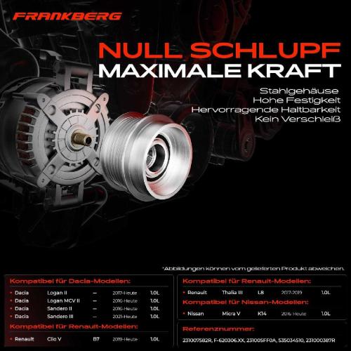 1x Generatorfreilauf Lichtmaschine für Dacia Sandero Nissan Micra 5 Renault Clio 5 Bild 1x Generatorfreilauf Lichtmaschine für Dacia Sandero Nissan Micra 5 Renault Clio 5
