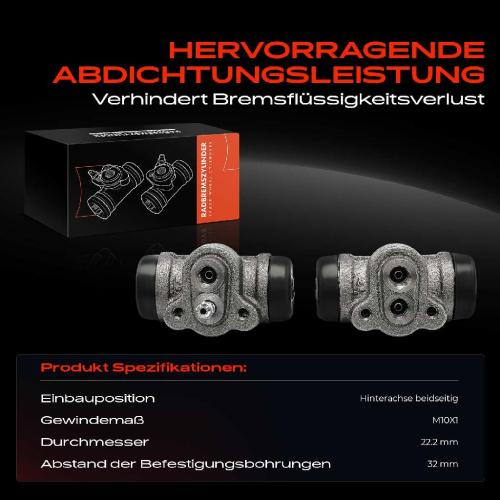 2x Radbremszylinder Hinten für Suzuki Vitara Grand Vitara I 1.6L Bild 2x Radbremszylinder Hinten für Suzuki Vitara Grand Vitara I 1.6L