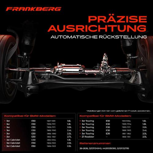 Frankberg 1x Lenkgetriebe Servolenkgetriebe für BMW 3er E30 Touring Cabrio Z1 Roadster 316-325 Bild Frankberg 1x Lenkgetriebe Servolenkgetriebe für BMW 3er E30 Touring Cabrio Z1 Roadster 316-325