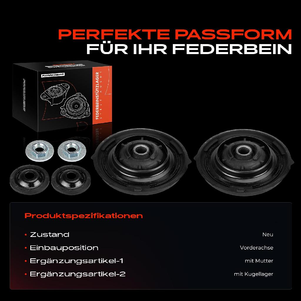 2x Domlager Federbeinstütz lager für Citroën C4 II NC DS4 Peugeot 308 CC