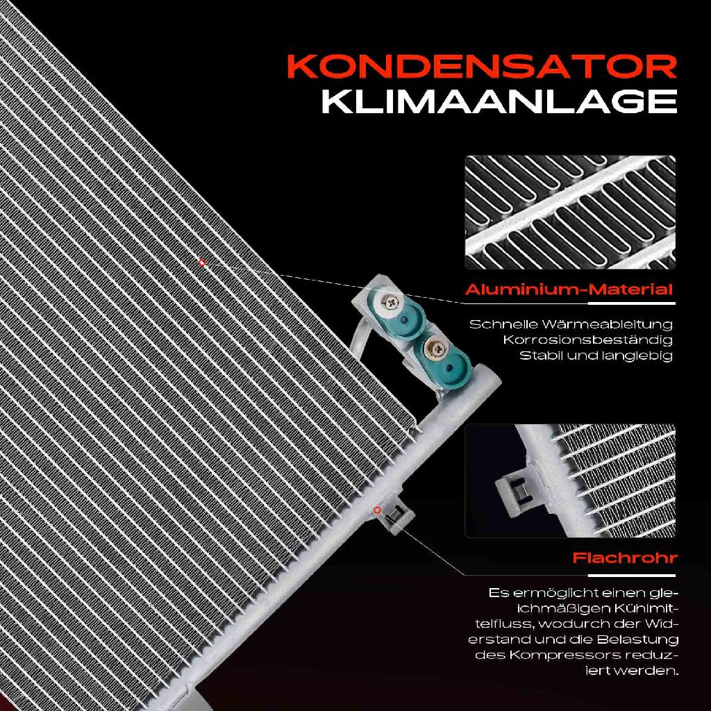 1x Kondensator Klimaanlage für Audi Q3 8UB 8UG 1.4L 2.0L 2.5L