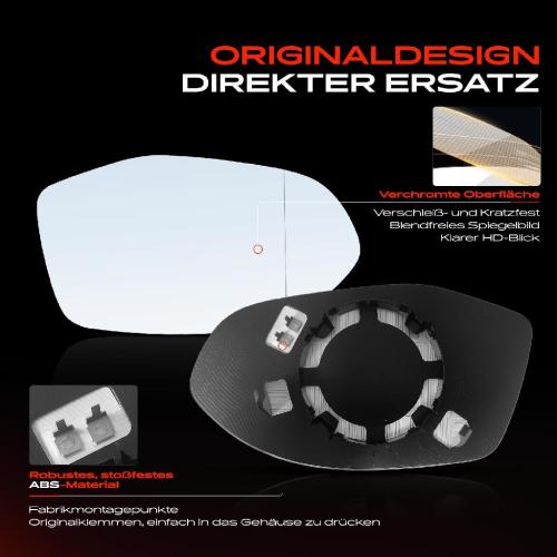 1x Spiegelglas Außenspiegel links für Audi A7 Sportback 4GA 4GF 2010-2018 Bild 1x Spiegelglas Außenspiegel links für Audi A7 Sportback 4GA 4GF 2010-2018