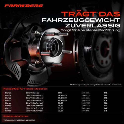 1x Radnabe Radlagersatz Hinterachse beidseitig für Honda Civic VII Coupe Hatchback Stufenheck Bild 1x Radnabe Radlagersatz Hinterachse beidseitig für Honda Civic VII Coupe Hatchback Stufenheck