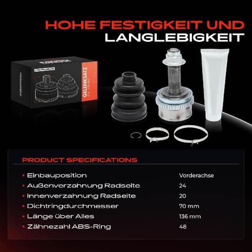 Frankberg 1x Antriebswelle Gelenksatz Vorderachse für KIA Picanto SA 1.0L 1.1L 2004-2011 Bild Frankberg 1x Antriebswelle Gelenksatz Vorderachse für KIA Picanto SA 1.0L 1.1L 2004-2011
