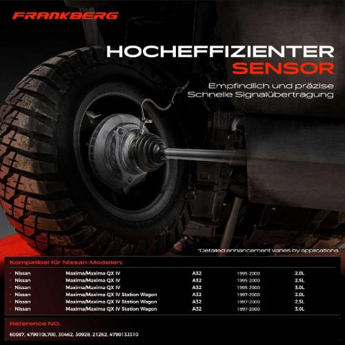 Frankberg 1x ABS Sensor Hinterachse links für Nissan Maxima/Maxima QX IV Station Wagon 2.0L 2.5L 3.0L 1995-2000 Bild Frankberg 1x ABS Sensor Hinterachse links für Nissan Maxima/Maxima QX IV Station Wagon 2.0L 2.5L 3.0L 1995-2000