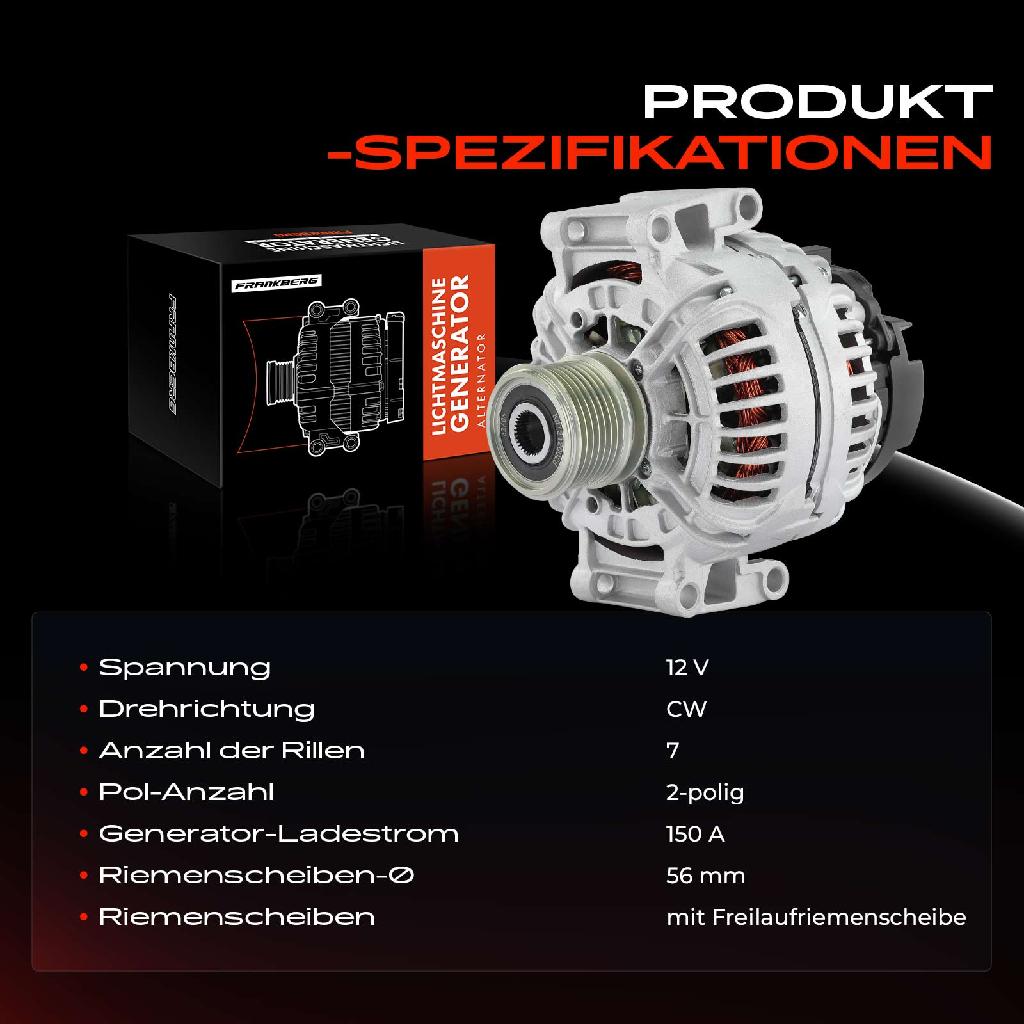 1x Lichtmaschine Generator für Mercedes-Benz W204 C204 S204 W211 W212 B906