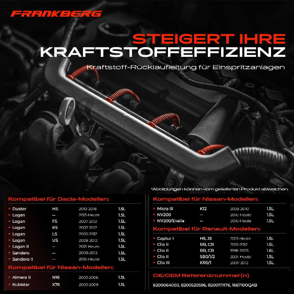 1x Leckkraftstoff für Nissan Micra III Note Renault Clio 2 3 Kangoo Dacia Logan