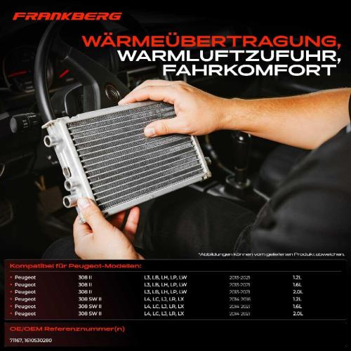 1x Wärmetauscher Innenraumheizung für Peugeot 308 II L3 LB LH LP LW308 SW II L4 LC Bild 1x Wärmetauscher Innenraumheizung für Peugeot 308 II L3 LB LH LP LW308 SW II L4 LC