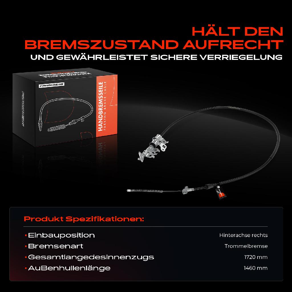 1x Seilzug Feststellbremse Hinterachse rechts für Daihatsu Terios F7 J2 1.3L 1.5L