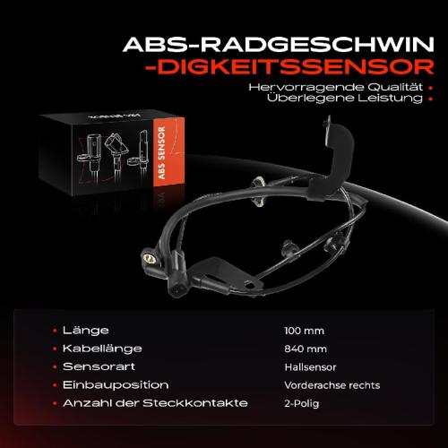 1x ABS Sensor Vorderachse rechts für Chrysler Sebring Cabriolet Dodge Journey Van Fiat Freemont Lancia Flavia Bild 1x ABS Sensor Vorderachse rechts für Chrysler Sebring Cabriolet Dodge Journey Van Fiat Freemont Lancia Flavia