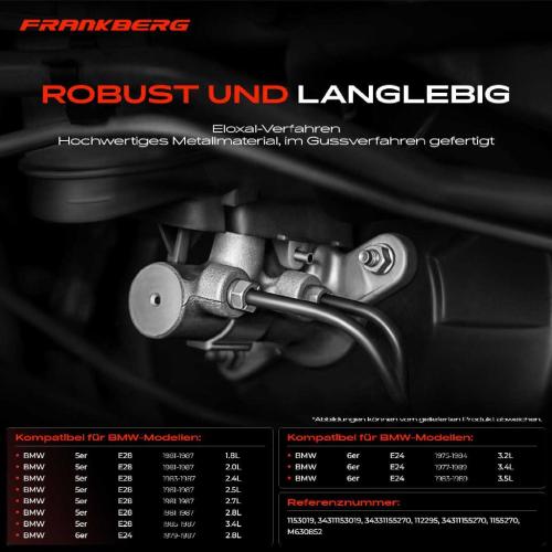 1x Hauptbremszylinder Bremszylinder für BMW 5er E28 6er E24 518i 528i M5 1.8L-3.5L Bild 1x Hauptbremszylinder Bremszylinder für BMW 5er E28 6er E24 518i 528i M5 1.8L-3.5L