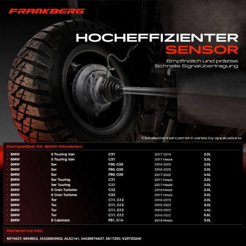 Frankberg 2x ABS Sensor Vorderachse beidseitig für BMW G31 F90 G30 G32 G11 G12 F91 G14 F92 G15 F93 G16 Bj ab 2015 Bild Frankberg 2x ABS Sensor Vorderachse beidseitig für BMW G31 F90 G30 G32 G11 G12 F91 G14 F92 G15 F93 G16 Bj ab 2015