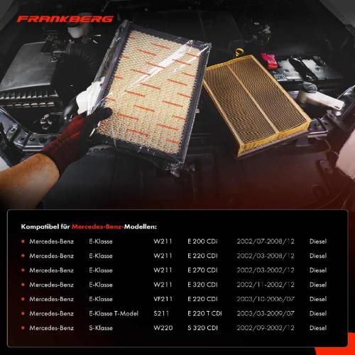 2x Luftfilter Filtereinsatz für Mercedes-Benz E-Klasse W211 S211 S-Klasse W220 Bild 2x Luftfilter Filtereinsatz für Mercedes-Benz E-Klasse W211 S211 S-Klasse W220