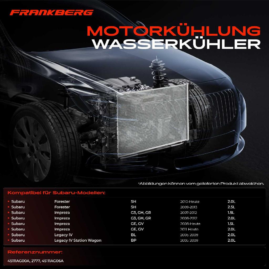 1x Kühler Wasserkühler Motorkühler für Subaru Forester SH Impreza Legacy IV BL BP