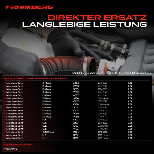 Frankberg 1x Ansaugschlauch, Luftfilter für Mercedes-Benz W205 W213 X253 C253 W447 Bild Frankberg 1x Ansaugschlauch, Luftfilter für Mercedes-Benz W205 W213 X253 C253 W447