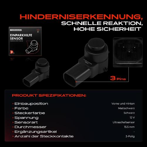 Frankberg 2x Parksensor PDC Sensor Vorne und Hinten für Opel Astra J P10 Corsa D Insignia Bild Frankberg 2x Parksensor PDC Sensor Vorne und Hinten für Opel Astra J P10 Corsa D Insignia