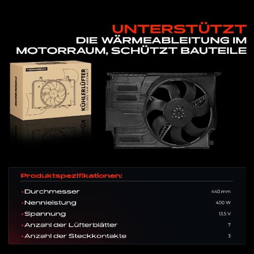 1x Motorkühller Einfachlüfter mit Kühlerlüfterrahmen BMW F45 F46 F48 Mini F55 F56 F57 F54 Bild 1x Motorkühller Einfachlüfter mit Kühlerlüfterrahmen BMW F45 F46 F48 Mini F55 F56 F57 F54