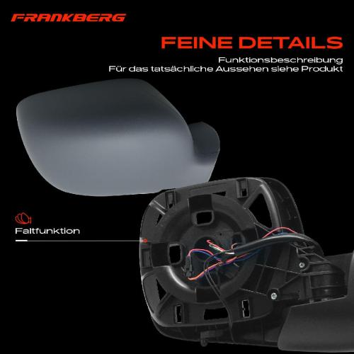 Frankberg 1x Außenspiegel Rechts für Renault Kangoo KW0/1 FW0/1 1.5L 1.6L 2008-2012 Bild Frankberg 1x Außenspiegel Rechts für Renault Kangoo KW0/1 FW0/1 1.5L 1.6L 2008-2012