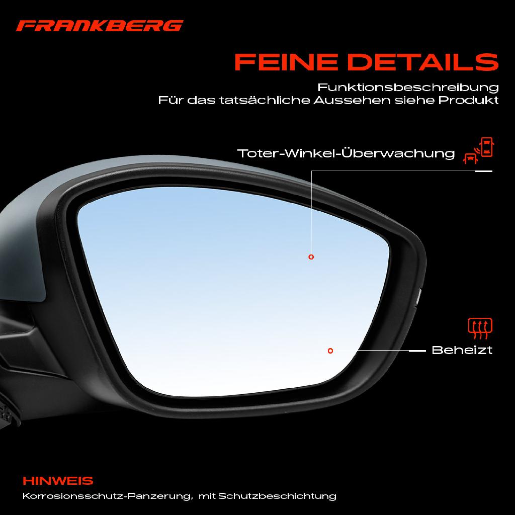 1x Außenspiegel Rechts für Opel Corsa F P2JO Peugeot 208 II UB UJ UP UW Bj ab 2019