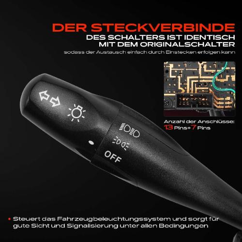 1x Kombischalter Lenkstockschalter für Hyundai Atos MX 1.0L 1998-2003 Bild 1x Kombischalter Lenkstockschalter für Hyundai Atos MX 1.0L 1998-2003