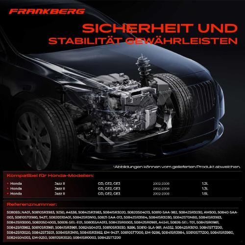 4x Motorlager Vorne und Hinten für Honda Jazz II GD GE2 GE3 1.5L Bild 4x Motorlager Vorne und Hinten für Honda Jazz II GD GE2 GE3 1.5L