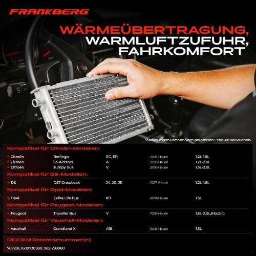1x Wärmetauscher Innenraumheizung für Citroën Berlingo Opel Peugeot DS Vauxhall Bild 1x Wärmetauscher Innenraumheizung für Citroën Berlingo Opel Peugeot DS Vauxhall