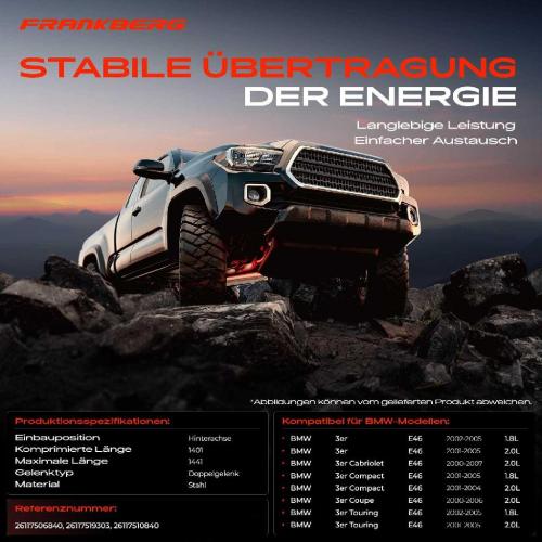 1x Kardanwelle Gelenkwelle Hinterachse für BMW 3er E46 3er Cabriolet 3er Compact 3er Coupe 3er Touring Bild 1x Kardanwelle Gelenkwelle Hinterachse für BMW 3er E46 3er Cabriolet 3er Compact 3er Coupe 3er Touring