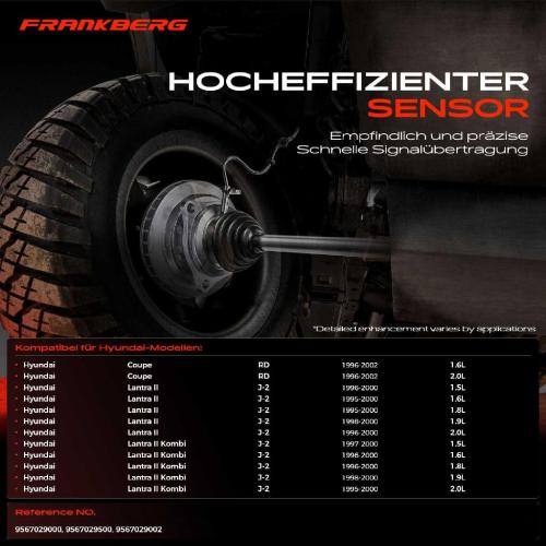 Frankberg 1x ABS Sensor Vorderachse links für Hyundai Coupe Lantra II Kombi 1.6L 2.0L 1.5L 1.8L 1.9L 1995-2002 Bild Frankberg 1x ABS Sensor Vorderachse links für Hyundai Coupe Lantra II Kombi 1.6L 2.0L 1.5L 1.8L 1.9L 1995-2002