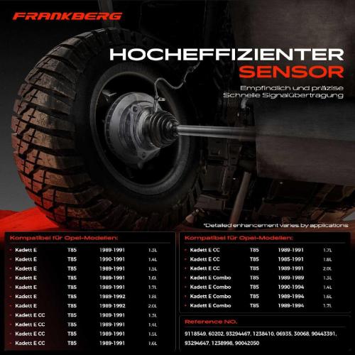 Frankberg 1x ABS Sensor Vorderachse beidseitig f r Opel Kadett E Cabriolet Caravan CC Combo Kasten/Kombi 1985-1994 Bild Frankberg 1x ABS Sensor Vorderachse beidseitig f r Opel Kadett E Cabriolet Caravan CC Combo Kasten/Kombi 1985-1994