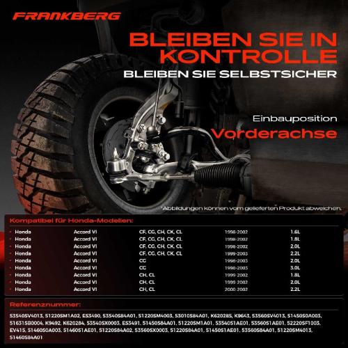 1x Querlenker Satz Vorderachse für Honda Accord VI Coupe Hatchback 1.6L 1.8L 2.0L 2.2L 3.0L 1998-2003 Bild 1x Querlenker Satz Vorderachse für Honda Accord VI Coupe Hatchback 1.6L 1.8L 2.0L 2.2L 3.0L 1998-2003