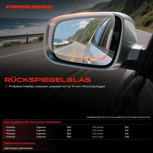 1x Spiegelglas Außenspiegel rechts für Porsche Cayenne 92A Bj ab 2010 Bild 1x Spiegelglas Außenspiegel rechts für Porsche Cayenne 92A Bj ab 2010