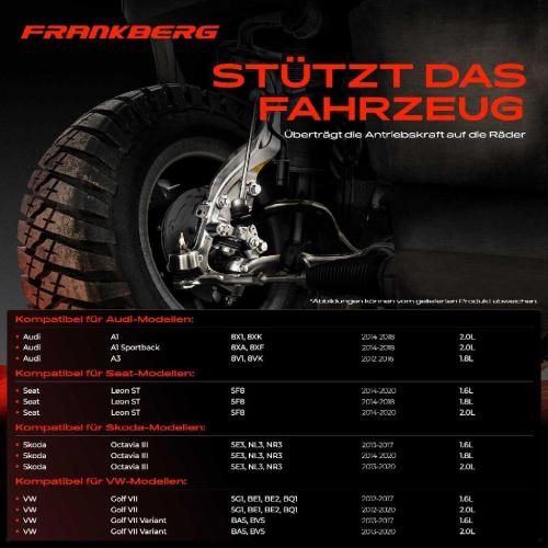 Frankberg 1x Achsschenkel Radaufhängung Hinterachse Rechts für VW Golf VII Audi A3 8V Seat Skoda Bild Frankberg 1x Achsschenkel Radaufhängung Hinterachse Rechts für VW Golf VII Audi A3 8V Seat Skoda